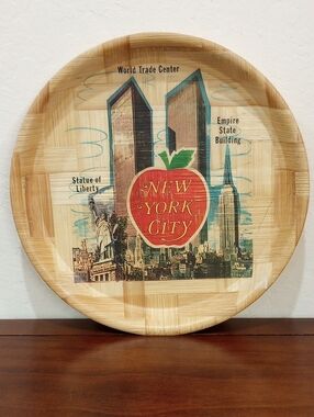 New York City Bamboo Tray - Vintage!